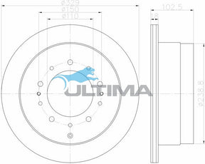 Brake Disc Rotor Rear Fits Landcruiser UZJ100 AAP789 - Ultima