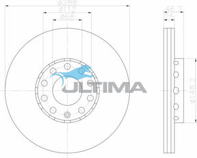 Front Brake Disc Rotor Fits Audi A4, A6 V6 1.8, 2.4, 2.6, 2.8L AAP807 - Ultima
