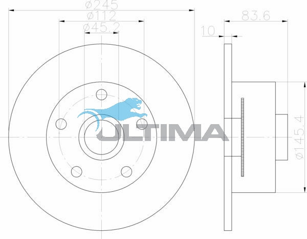 Rear Brake Disc Rotor Fits Audi A4 11/94 - 11/00 AAP808 - Ultima