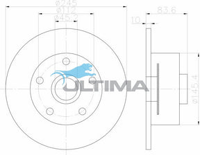 Rear Brake Disc Rotor Fits Audi A4 11/94 - 11/00 AAP808 - Ultima