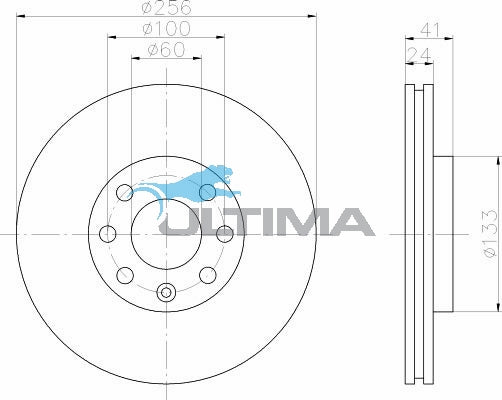 Brake Disc Rotor (F) Fits Astra TS Non-ABS AAP817 - Ultima