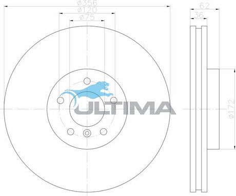 Front Brake Disc Rotor Fits BMW X5 4.6/4.8L 01-06 AAP823 - Ultima