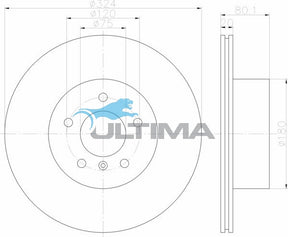 Rear Brake Disc Rotor Fits BMW X5 4.6/4.8L 01-06 (VENTED) AAP824 - Ultima
