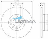 Brake Disc Rotor (F) Fits Vectra JR, JS, Saab 9.3 AAP825 - Ultima