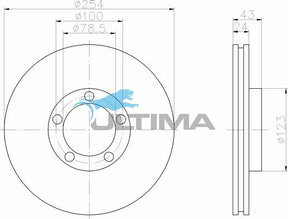 Front Brake Disc Rotor Fits Transit VE Disc/Drum, VF SWB 14" Wheel 94-00 AAP829 - Ultima