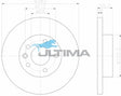 Front Brake Disc Rotor Fits Transporter T4 Disc/Disc 15" Wheel Solid AAP830 - Ultima