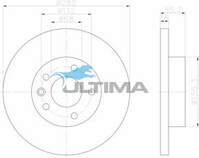Front Brake Disc Rotor Fits Transporter T4 Disc/Disc 15" Wheel Solid AAP830 - Ultima