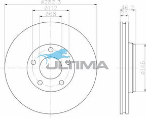 Front Brake Disc Rotor Fits Passat 1.8L 4cyl AEB, 2.8L V6 ACK 96-01 AAP836 - Ultima