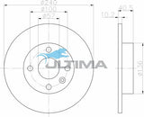 Brake Disc Rotor (R) Fits Barina XC AAP849 - Ultima