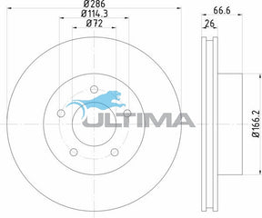 Front Brake Disc Rotor Fits Explorer UN, UP, UQ, US AAP860 - Ultima
