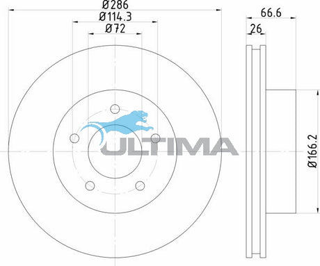 Front Brake Disc Rotor Fits Explorer UN, UP, UQ, US AAP860 - Ultima