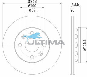 Brake Disc Rotor Front Fits Mentor 12/96 - 6/00, Shuma 01/00 - 04/01 AAP875 - Ultima