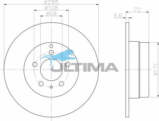 Brake Disc Rotor Rear Fits Volvo 850 (1/94 - 2/97) AAP883 - Ultima