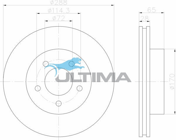 Brake Disc Rotor (F) Fits Cherokee KJ 9/01 - 5/05 AAP889 - Ultima