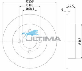 Brake Disc Rotor Rear Fits Pulsar N14, N15 2.0L AAP902 - Ultima
