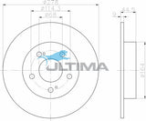 Brake Disc Rotor Rear Fits Maxima A32 AAP915 - Ultima
