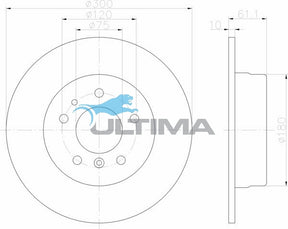 Brake Disc Rotor Rear Fits BMW 520i, 525i, 530i, 535i (E34) 2/88 - 93 AAP976 - Ultima