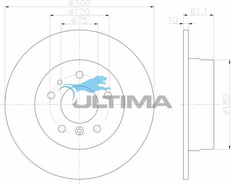 Brake Disc Rotor Rear Fits BMW 520i, 525i, 530i, 535i (E34) 2/88 - 93 AAP976 - Ultima