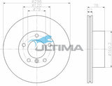 Brake Disc Rotor Front Fits 523i, 525i, 528i, 535i, E39 AAP986 - Ultima