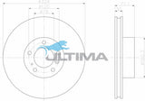 Brake Disc Rotor Front Fits BMW 535i, 540i E39, 740i E38, 840i, 850ci E31 AAP988 - Ultima