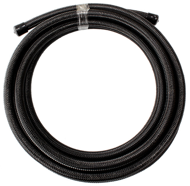 SS Braided Hose -7AN 4.5 Metre Black S/S 9.6mm ID 15.7mm OD AF100-07-4.5MBLK - Aeroflow