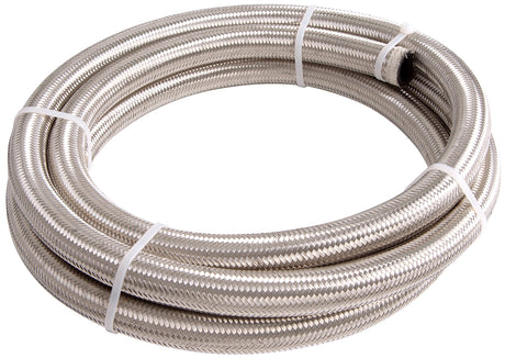 SS Braided Hose -10AN 6 Metre Silver S/S 14.2mm ID 20.8mm OD AF100-10-6M - Aeroflow