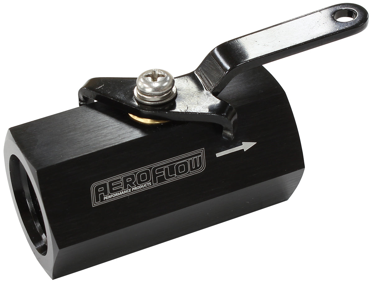 Shut Off Valve -10ORB Black Female -10ORB Ports AF1001-10BLK - Aeroflow