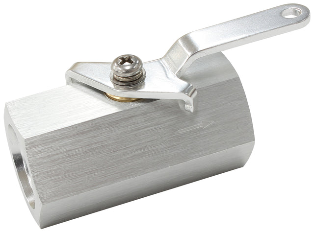 Shut Off Valve -10ORB Silver Female -10ORB Ports AF1001-10S - Aeroflow