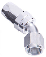 -6AN Taper Series 45 Degree Hose End Silver AF102-06S - Aeroflow