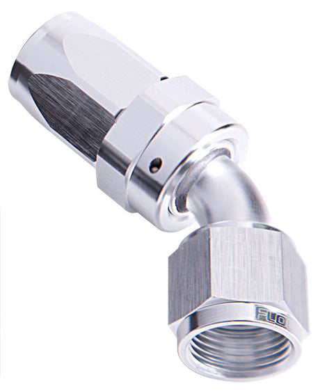 -12AN Taper Series 45 Degree Hose End Silver AF102-12S - Aeroflow
