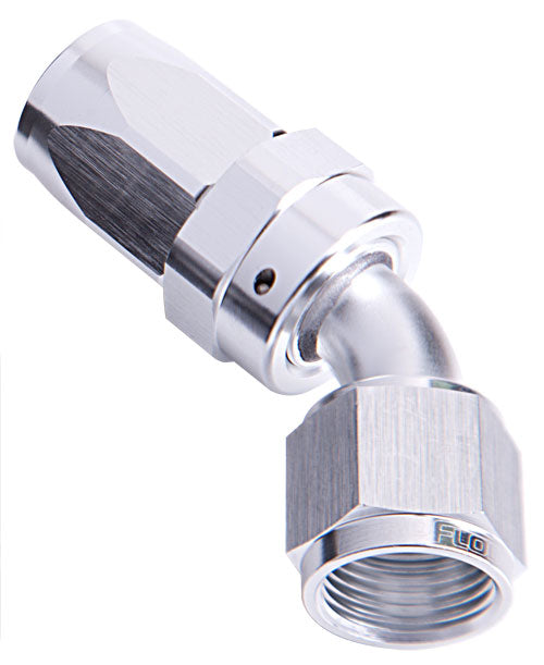 -12AN Taper Series 45 Degree Hose End Silver AF102-12S - Aeroflow