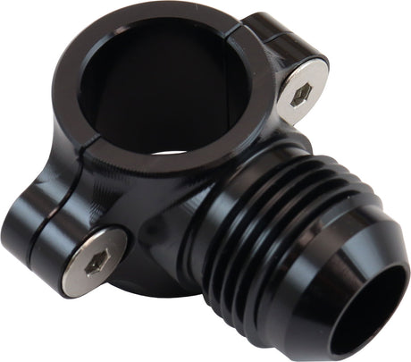 Clamp On 1/2" Hard Line To -8 -8AN Male AN Adapter Black AF107-08-08BLK - Aeroflow