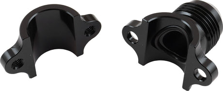Clamp On 1/2" Hard Line To -8 -8AN Male AN Adapter Black AF107-08-08BLK - Aeroflow