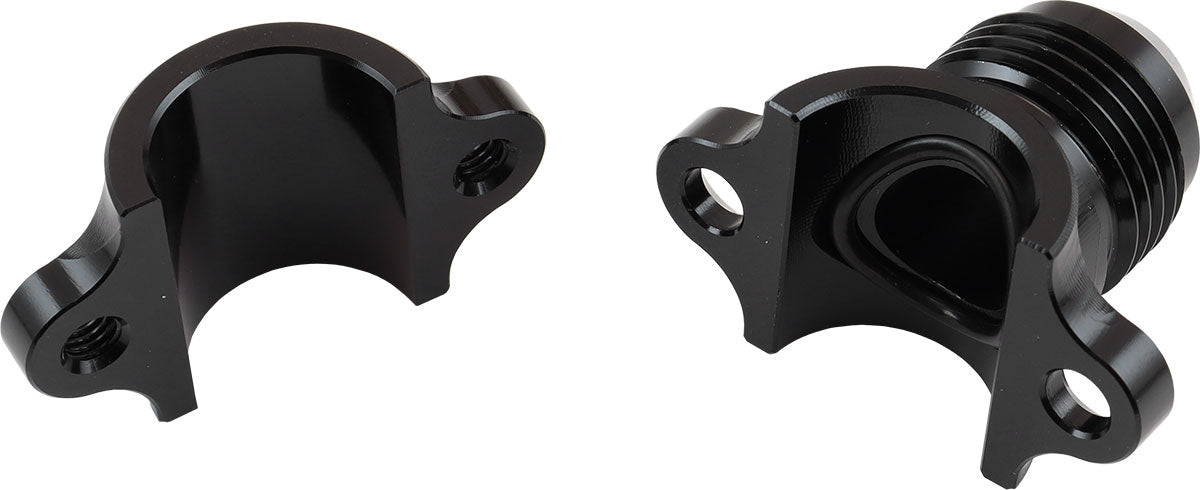 Clamp On 5/8" Hard Line To -10-10AN Male AN Adapter Black AF107-10-10BLK - Aeroflow