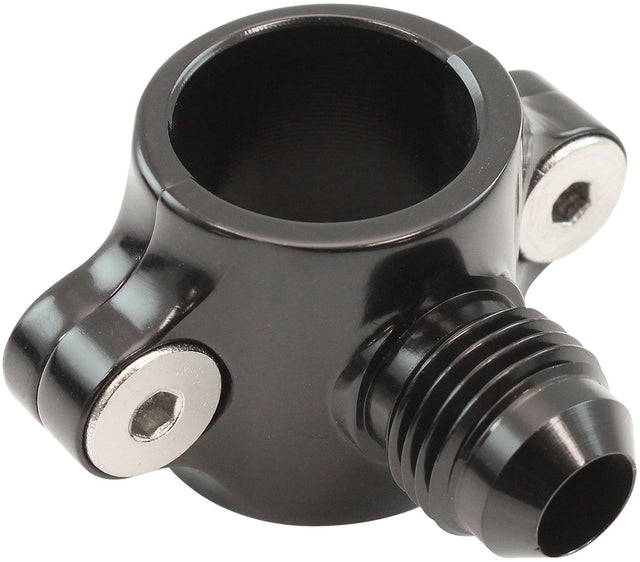 Clamp On 3/4" Hard Line To -6 -6AN Male Adapter Black AF107-12-06BLK - Aeroflow