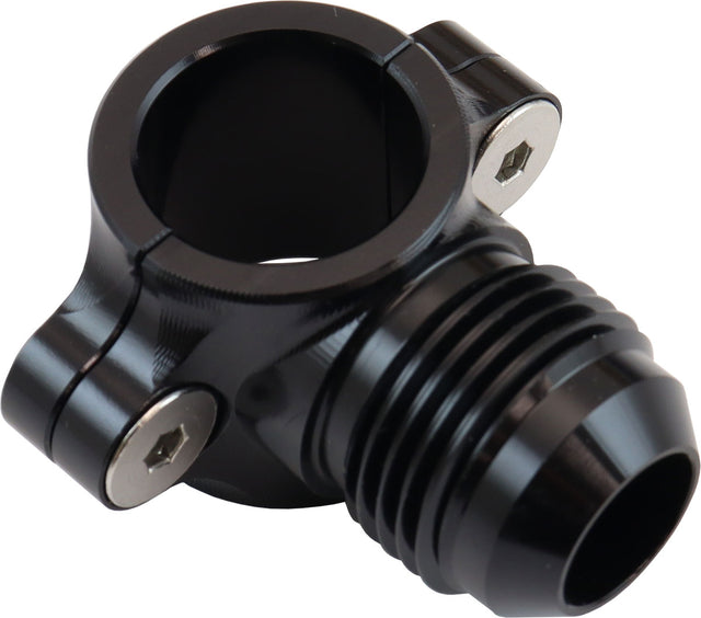 Clamp On 3/4" Hard Line To -10-10AN Male Adapter Black AF107-12-10BLK - Aeroflow