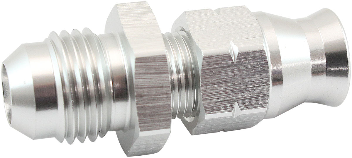 1/4" Hard Line To -6AN Male Adapter Silver W/ Olive AF108-06-04S - Aeroflow