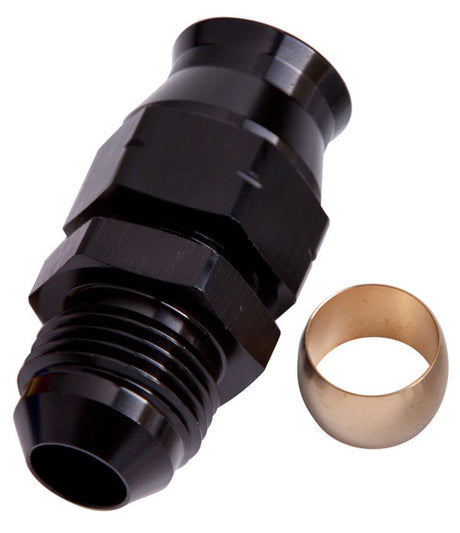 3/4" Hard Line To -12AN Male Adapter Black W/ Olive AF108-12BLK - Aeroflow