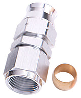 1/4" Hard Line To -4AN Female Adapter Silver W/ Olive AF109-04S - Aeroflow