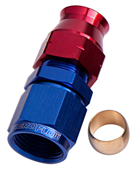 5/8" Hard Line To -10AN Female Adapter Blue W/ Olive AF109-10 - Aeroflow