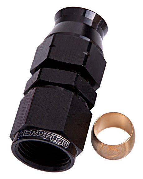 3/4" Hard Line To -12AN Female Adapter Black W/ Olive AF109-12BLK - Aeroflow