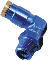 1/8" NPT 90 Degree To 3/16" 120 Series Nylon Blue Fitting AF123-02 - Aeroflow