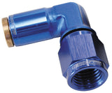 -4AN Female 90 Degree To 1/4" 120 Series Blue Nylon Fitting AF123-04-04 - Aeroflow