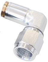 -4AN Female 90 Degree To 1/4" 120 Series Silver Nylon Fitting AF123-04-04S - Aeroflow