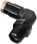 1/4" NPT 90 Degree To 1/4" 120 Series Nylon Black Fitting AF123-04BLK - Aeroflow