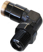 1/4" NPT 90 Degree To 1/4" 120 Series Nylon Black Fitting AF123-04BLK - Aeroflow