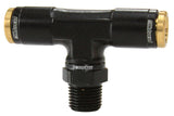 1/8" NPT Tee To 2 x 1/4" 120 Series Nylon Black Fitting AF124-04-02BLK - Aeroflow