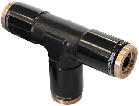 3/16" Tee 120 Series Nylon Black Fitting AF125-02BLK - Aeroflow