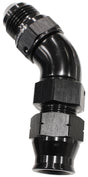 1/2" Tube 45 Deg Male -8AN Black Swivel Nut With Olive AF128-08BLK - Aeroflow