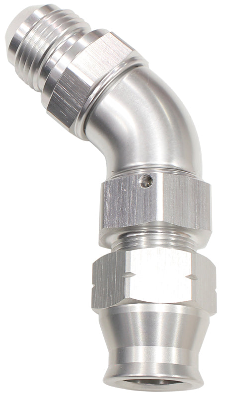 5/8" Tube 45 Deg Male -10AN Silver Swivel Nut With Olive AF128-10S - Aeroflow